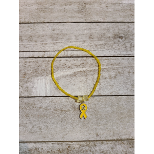 TYD-1188 : Autism Yellow Tiny Seed Bead Puzzle Awareness Ribbon Bracelet at Heavens Charms