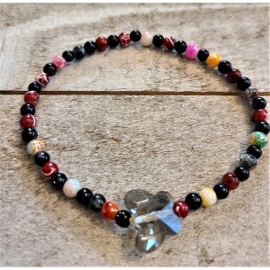 TYD-1219 : Glass Tiny Beaded Bracelet with Butterfly at Heaven's Charms
