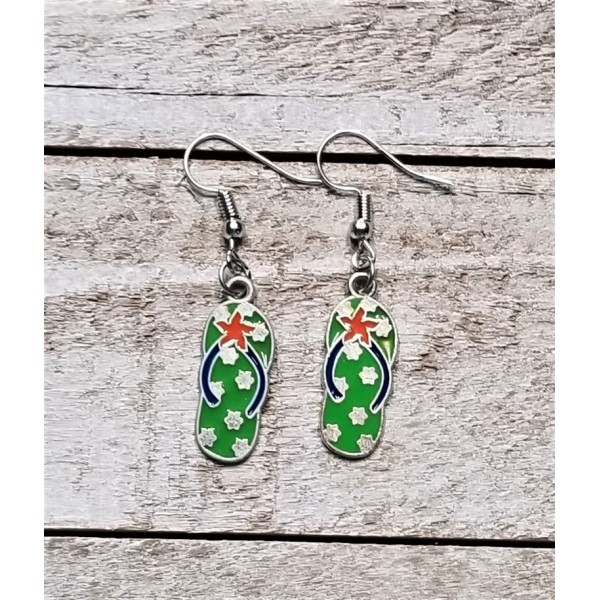 Dangle Earrings with Flip Flop Charms Dangle Earrings with Flip Flop Charms