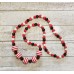 TYD-1131 : Handmade 28 Inch Red, White, Black Beaded Stretch Necklace at Heavens Charms