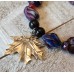 TYD-1197 : Silver Leaf Cross Heart Stretchy Beaded Charm Bracelet at Heavens Charms