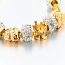 RTD-3846 : I Love You Royal Golden Charm Bracelet with Crystal Beads at Heavens Charms