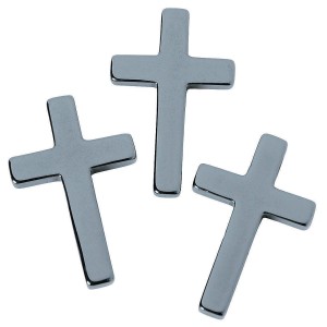 RTD-3688 : Hematite Stone Cross Pendant Charms at Heavens Charms