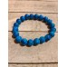 TYD-1191 : Stretch Glass Marbled Beads 6 Inch Blue Bracelet at Heavens Charms